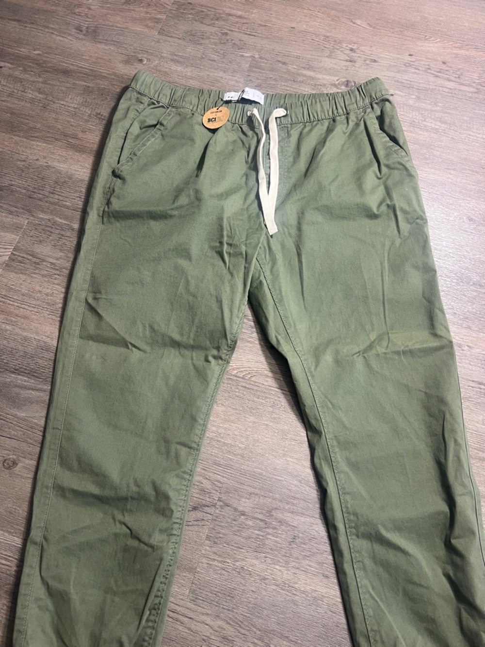 Cotton On Men's Olive Drawstring Chinos